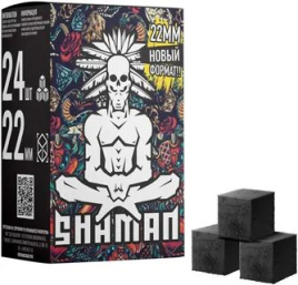 Уголь д/кальяна Shaman размер 22 мм, 24 кубиков