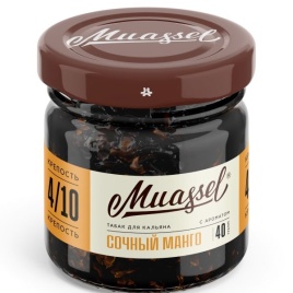 Табак для кальяна Muassel 4/10 - Juicy Mango Сочный манго 40 г