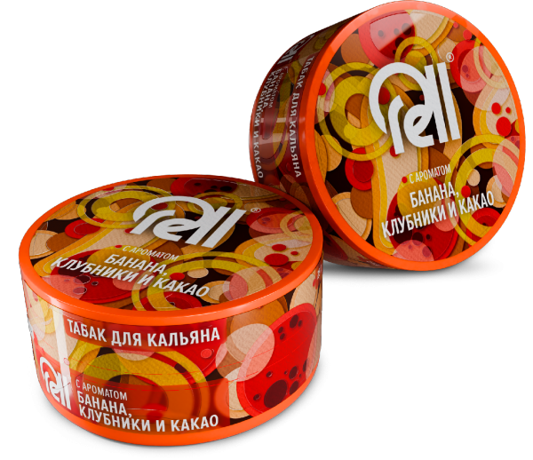 Табак для кальяна RELL с ароматом Банана, клубники и какао (25г.) фото 1