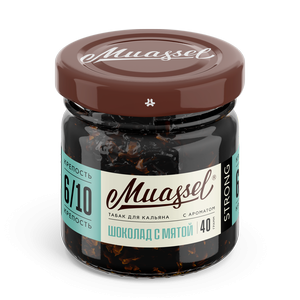 Табак для кальяна Muassel Strong 6/10 - Шоколад с мятой 40 г фото 1