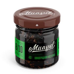 Табак для кальяна Muassel Extra Strong 8/10 - Grape Seed Виноградная косточка 40 г фото 1