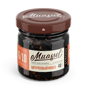 Табак для кальяна Muassel Strong 6/10 - Citrus Mango Цитрусовый манго 40 г фото 1