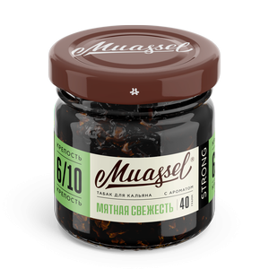 Табак для кальяна Muassel Strong 6/10 - Freshness Mint Мятная свежесть 40 г фото 1