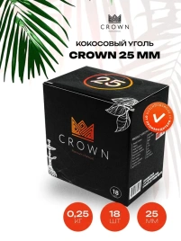 Уголь для кальяна CROWN 25 мм, 18 кубиков