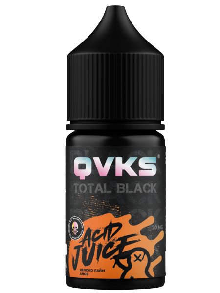 Ароматизатор QVKS TOTAL BLACK Яблоко Лайм Алоэ, 14 мл фото 1
