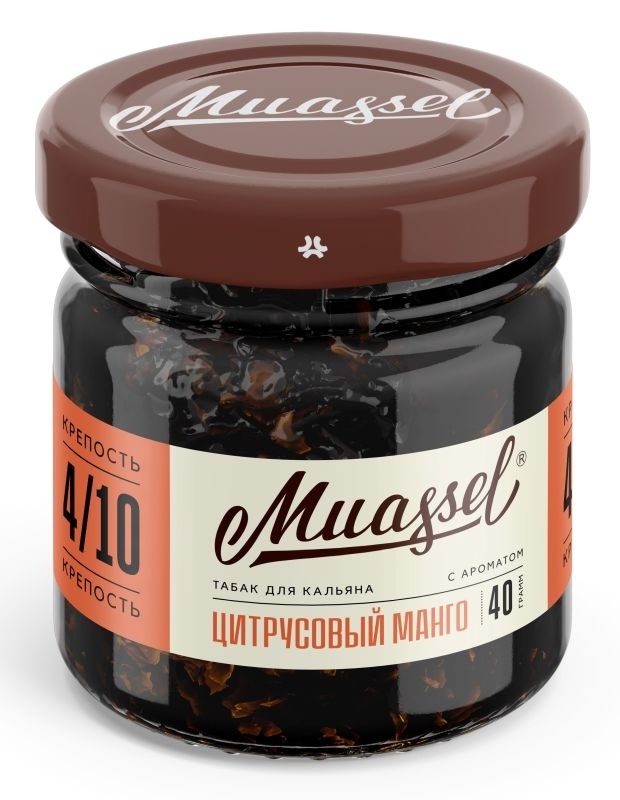 Табак для кальяна Muassel 4/10 - Citrus Mango Цитрусовый манго, 40 гр фото 1