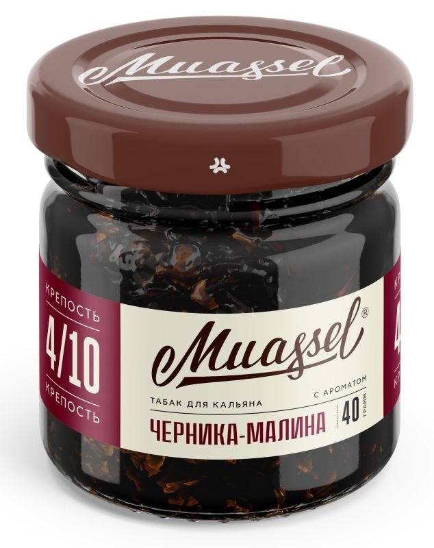 Табак для кальяна Muassel 4/10 - Blueberries Raspberries Черника-малина, 40 гр фото 1