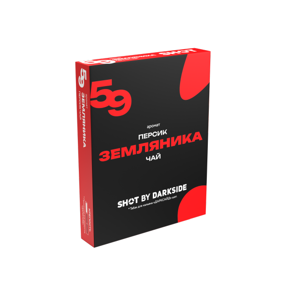 Табак для кальяна DARKSIDE SHOT 59 Земляника персик чай, 25 гр фото 1