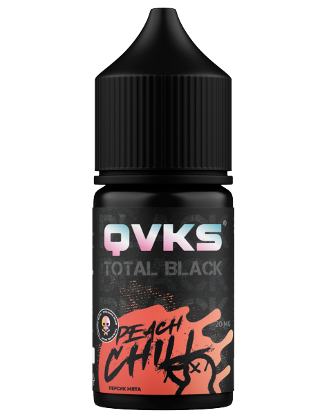 Ароматизатор QVKS TOTAL BLACK Персик Мята, 14 мл фото 1