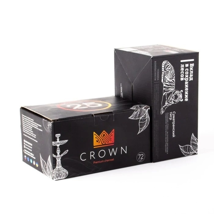 Уголь для кальяна CROWN 25 мм, 72 кубика фото 2